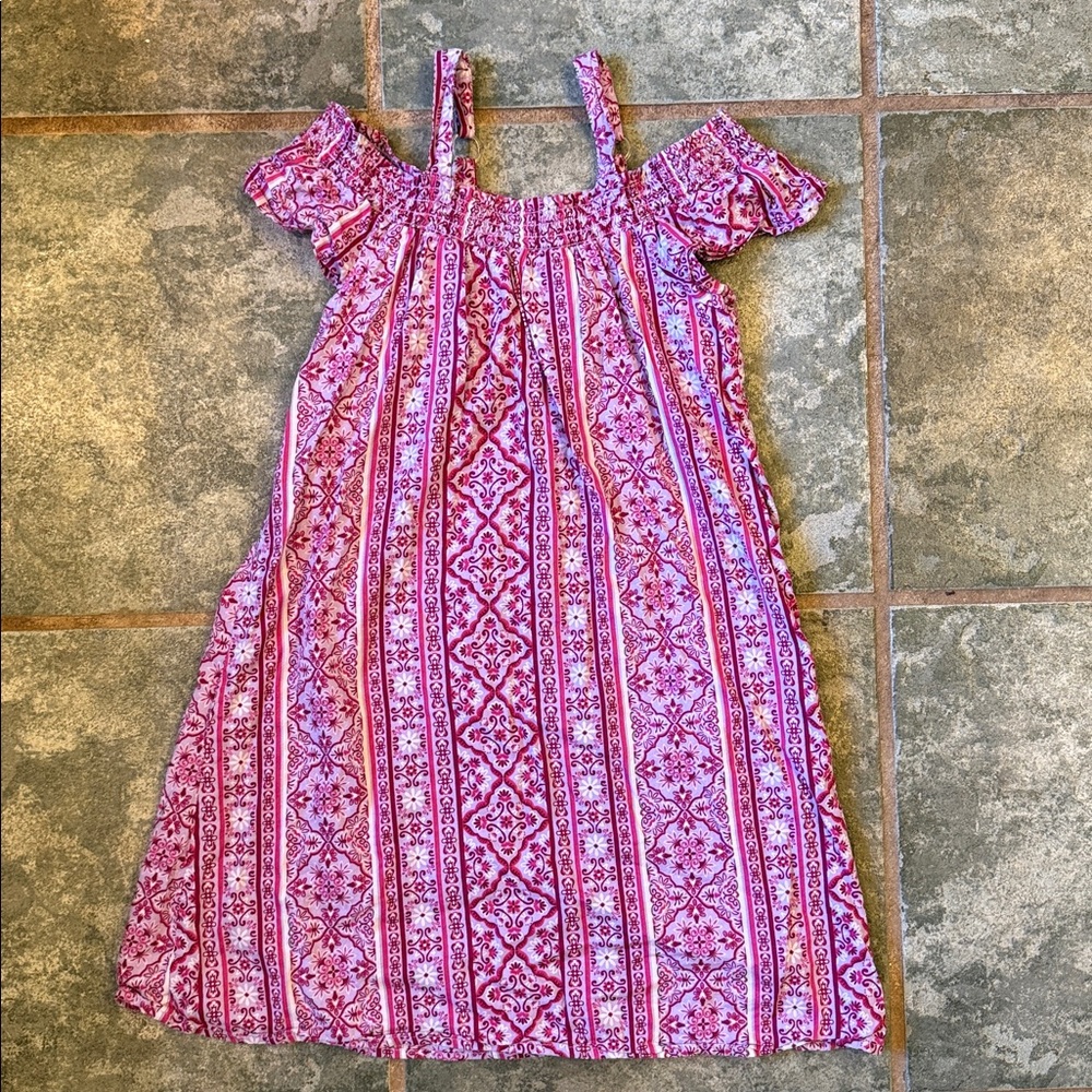 Children’s Place Pink and White Patterned Kids Dress